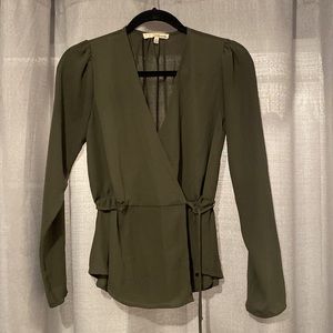 Olive green wrap top